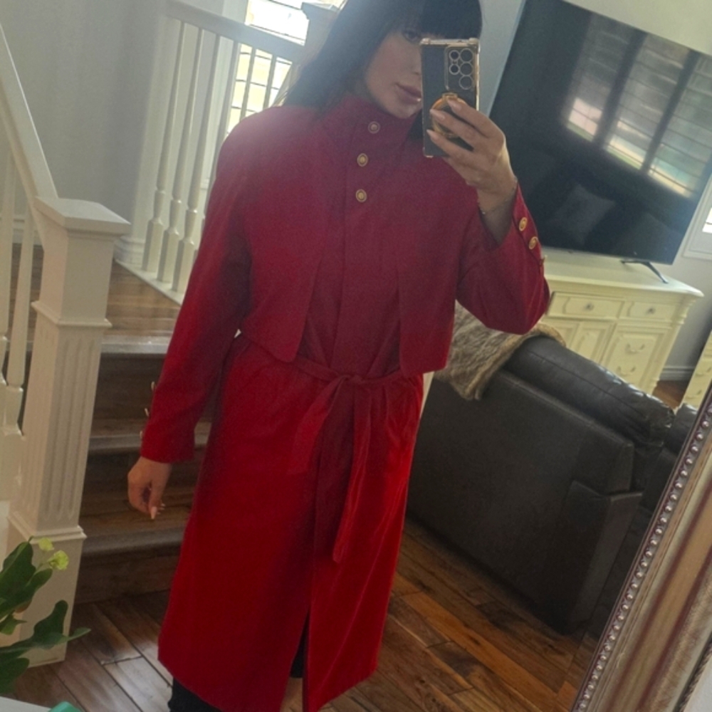 Elegant Red Trench Coat for Women